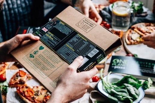 One Planet Pizza packaging