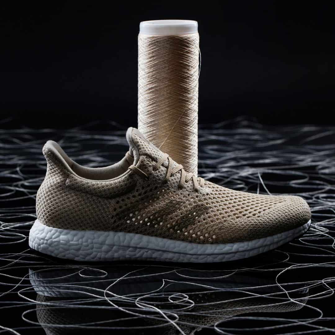 adidas trainer made with amsilk vegan textile