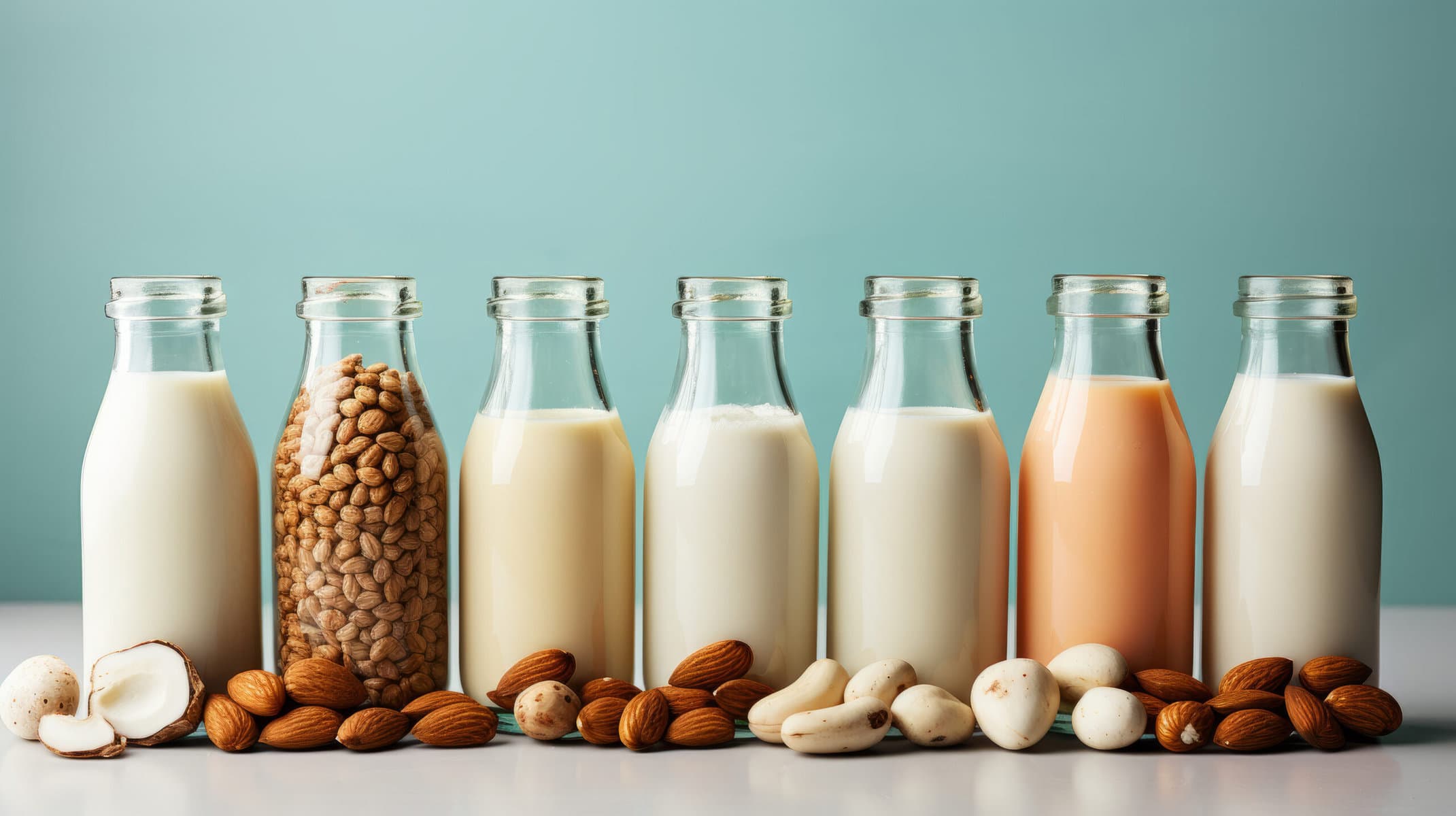 Different types of plant-based milk