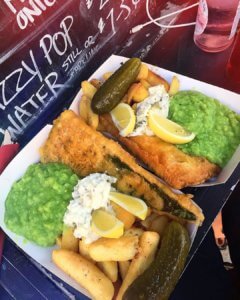 Battered-vegan fish and chips
