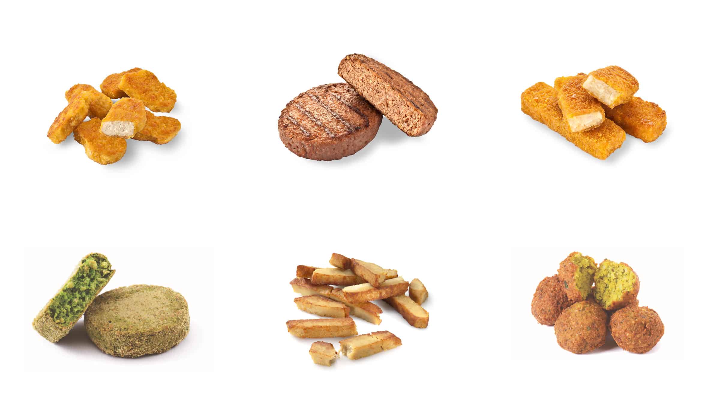A range of foods made with plant-based proteins