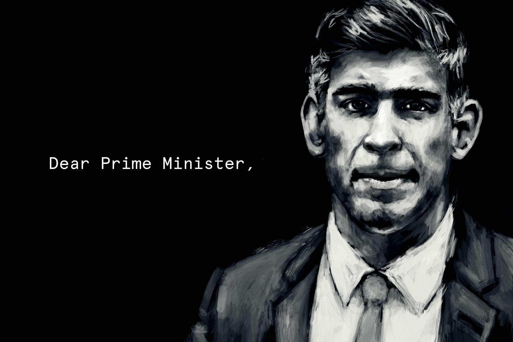 a drawing of uk's pm rishi sunak for genv's million dollar campaign 2023