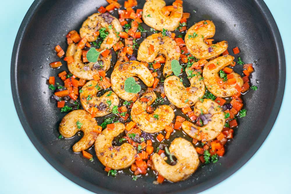 mediterrean style plant-based shrimps