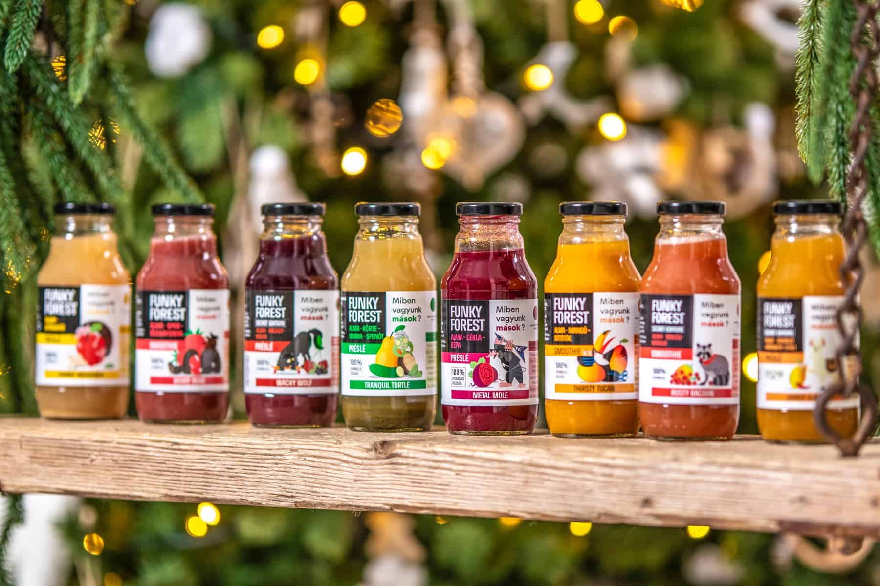 bottles of natural pressed juices