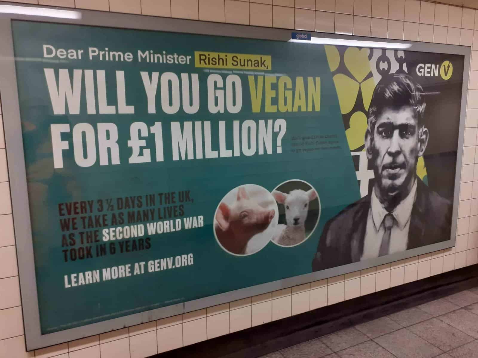 Go Vegan RIshi Sunak campaign