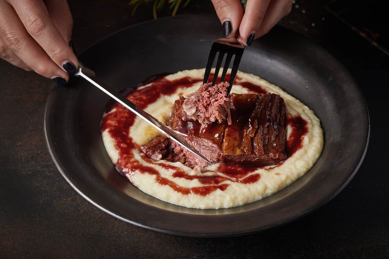 a 3-d printed steak on a plate