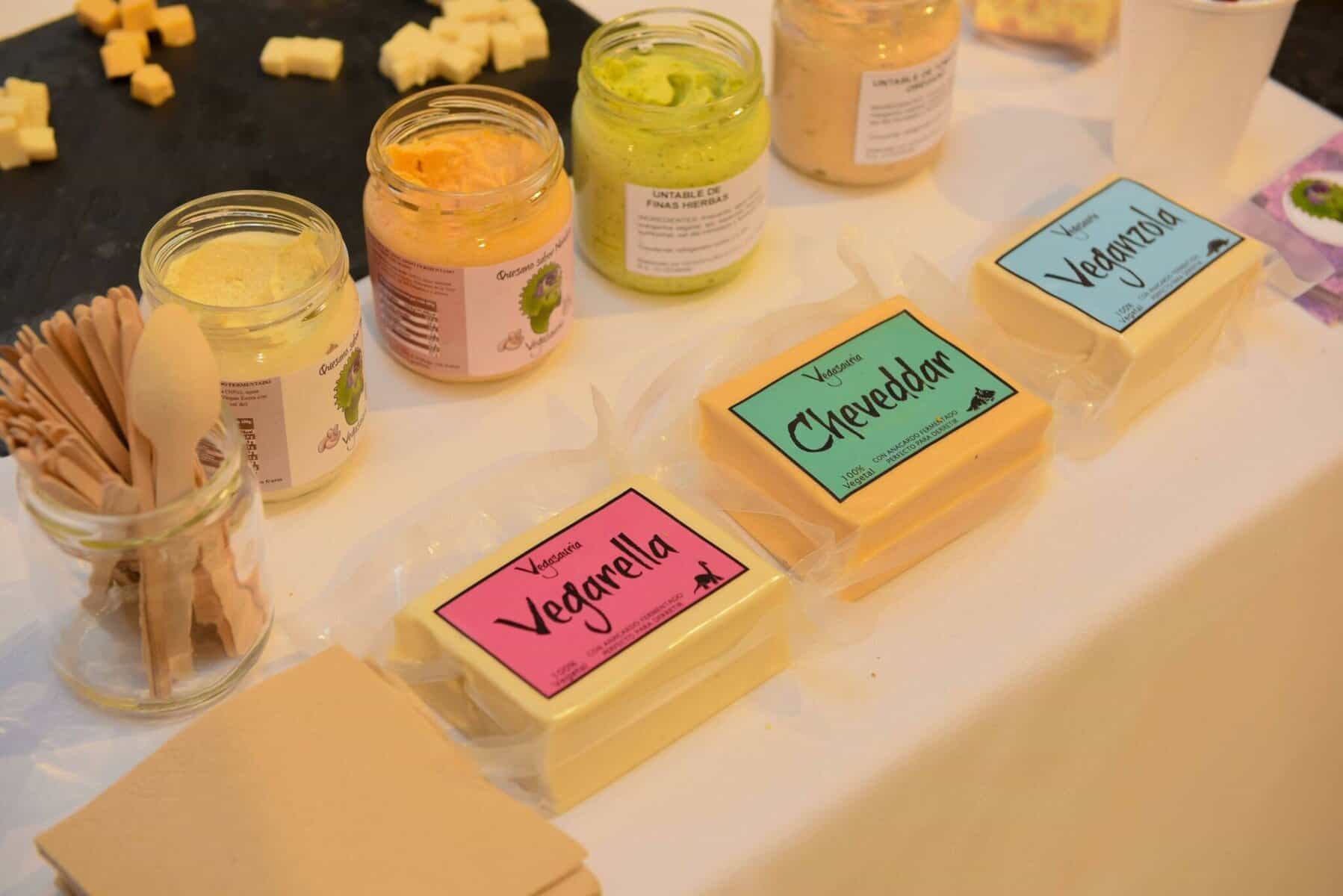 spanish cheesemaker vagasuaria cheeses displayed on top of a table