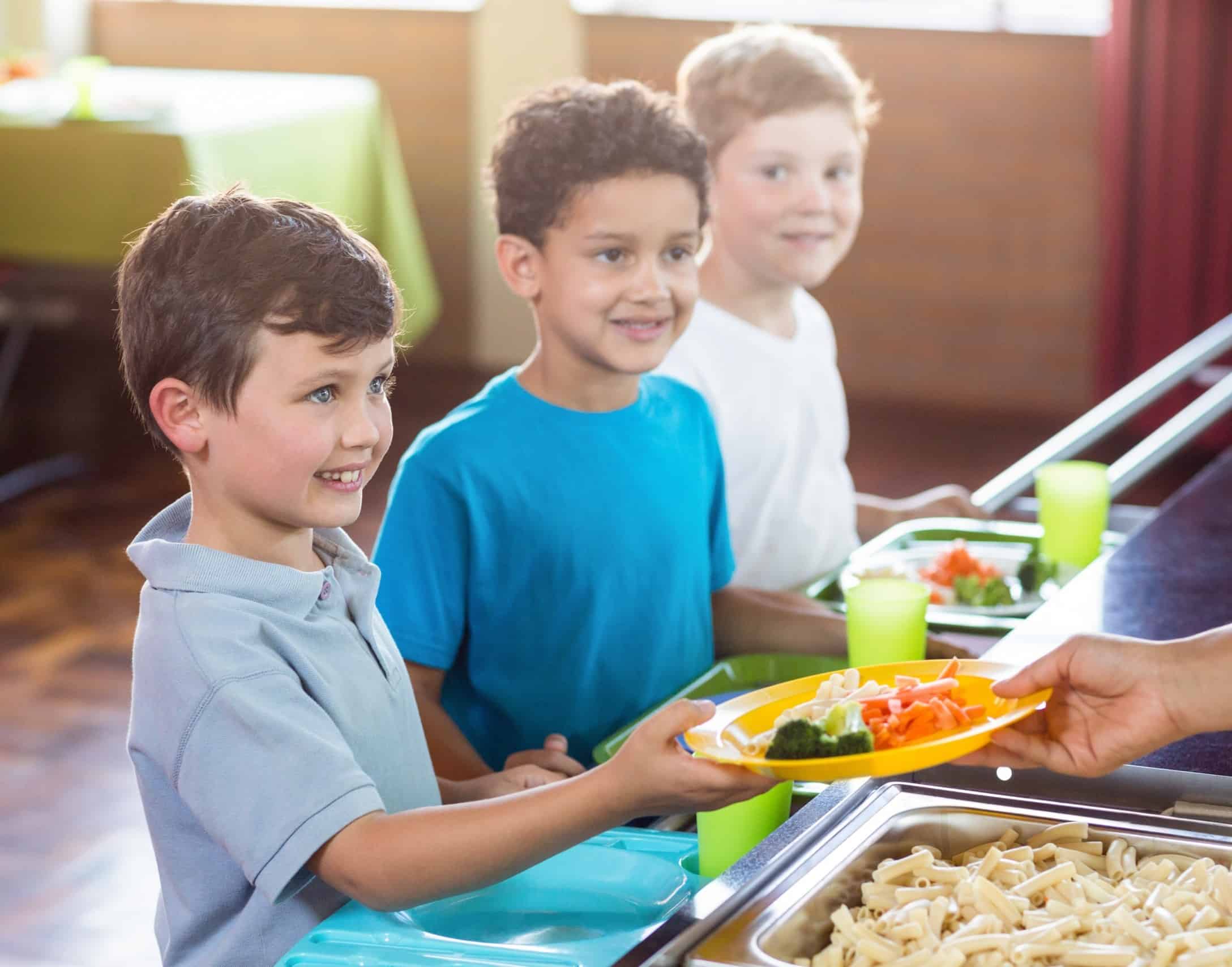 School Children Cafeteria Lunch